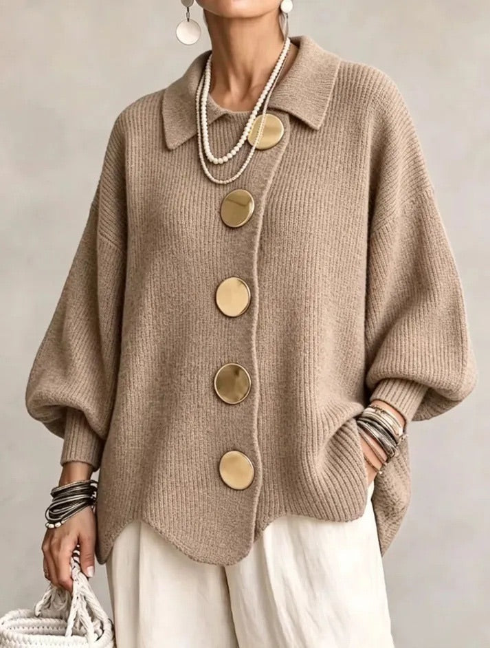 Eleanor | Gold-Button Cardigan