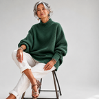 Clara | Relaxed Mock-Neck Knit Sweater