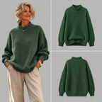 Clara | Relaxed Mock-Neck Knit Sweater