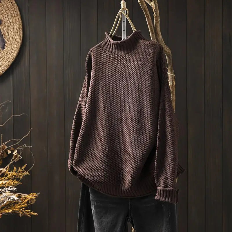 Clara | Relaxed Mock-Neck Knit Sweater