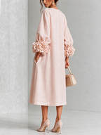 Iselle | Rosette-Cuff Midi Dress