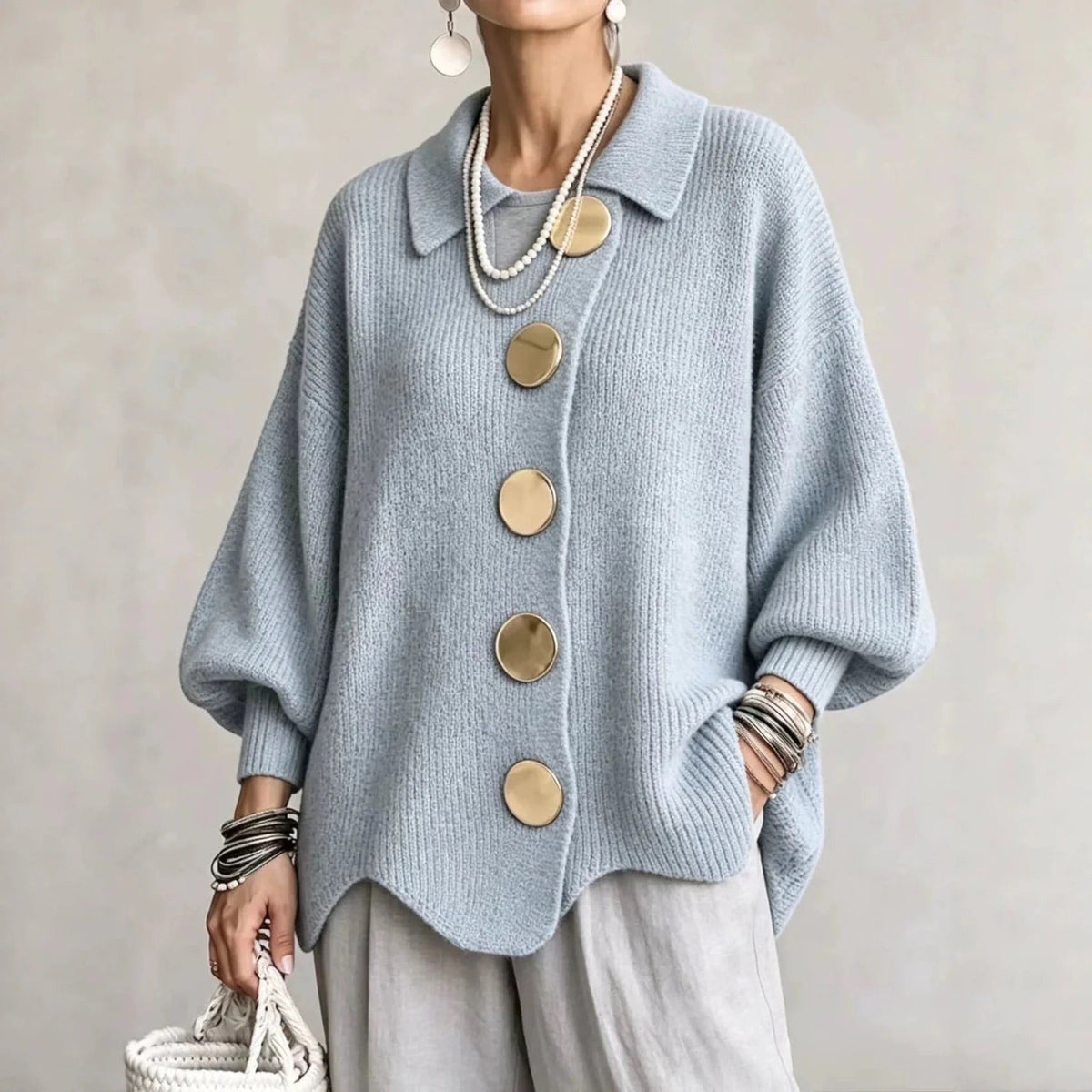 Eleanor | Gold-Button Cardigan