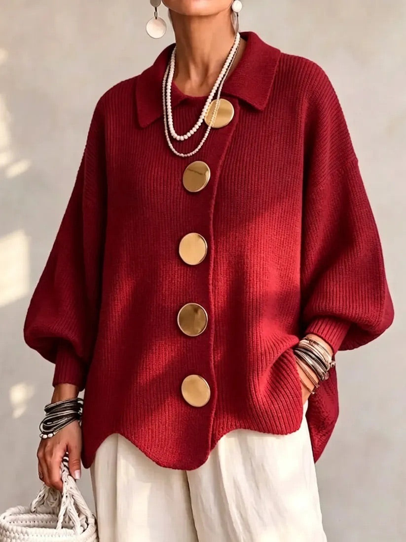 Eleanor | Gold-Button Cardigan