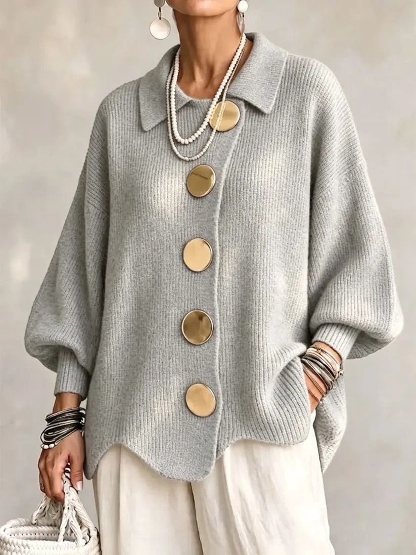 Eleanor | Gold-Button Cardigan