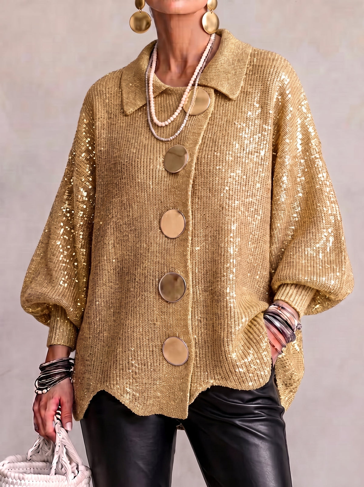 Eleanor | Gold-Button Cardigan